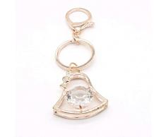 CHENSHUANG Legierung Kristall Glocke Schlüsselanhänger Rucksack Männer und Frauen Auto Schlüssel Dekoration