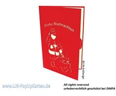 LIN POP UP 3D Weihnachtskarten Weihnacht Weihnachtsmann Geschenk (de)