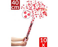 Partyjoker 10 Konfettikanone mit Rosenblätter 40cm für Hochzeit | Hohe Schussweite | Konfetti Shooter - Extra lauter Knall