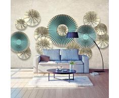 Fototapete Sonnenschirm Beton Schirmchen türkis metallic Metall Regenschirm Asien Japan XS 150 x 105cm - 3 Teile Vlies Tapete Wandtapete - Moderne Vliestapete - Wandbilder - Design Wanddeko - Wand