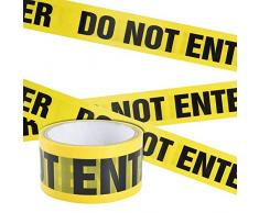 Irich Wasserdicht Warnband Selbstklebend, OPP Warnung Absperrband mit Mutige Schwarze Font für Arbeitsplatz Gefahrenzone (Gelb-Schwarz DO NOT Enter, 25m*4,8cm)