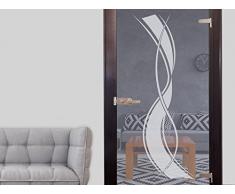 GRAZDesign 980249_50 Fenstertattoo Geschwungene Streifen | Selbstklebende Fensterfolie fürs Wohnzimmer/Aufkleber für Glas-Tür (131x50cm)