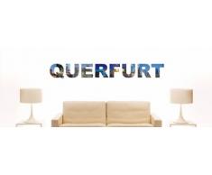 INDIGOS UG - WANDTATTOO / Wandsticker / Wandaufkleber / Aufkleber farbige Wandschrift Städtename Querfurt mit Sehenswürdigkeiten 180 x 24 cm Länge