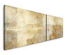 Paul Sinus Art Abstrakt 180x50cm - 2 Wandbilder je 50x90cm - Kunstdrucke - Wandbild - Leinwandbilder fertig auf Rahmen