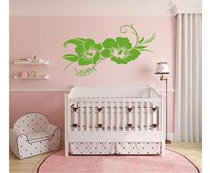 Wandtattoo / Wandaufkleber - Hibiskusblüte - Hibiskus - 96cm x 79cm hellgrün E924