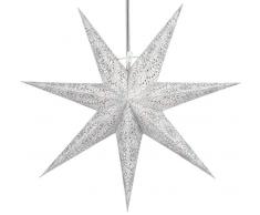 Guru-Shop Faltbarer Advents Leucht Papierstern, Weihnachtsstern Orpheus, 60x60x20 cm, Star Fensterdeko, 7 Spitzen