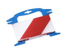 Meister Absperrband 50 m x 80 mm - rot / weiß - Auf praktischer Spule - UV-beständig & reißfest - Aus Polyethylen (PE) / Warnband / Flatterband / Markierungsband / Absperrungsband / 4520000