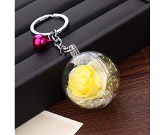 Luntus Mode Rose Blume Kristall Schlüsselbund Metall Glocke Auto Schlüsselkette Mädchen Geschenk Frauen Tasche Charme Schlüsselring Schlüssel Anhänger Zubehör