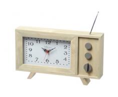 TV Standuhr mit Holzrahmen