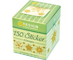 AVERY Zweckform 56823 Sticker auf Rolle, Weihnachtssterne (ca. 38 mm, im Spender) 150 Aufkleber