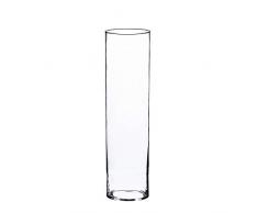 INNA-Glas Zylindrische Glas Vase Sansa, transparent, 50cm, Ø 15cm - Bodenvase groß - Windlicht