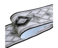 HyFanStr Tapetenbordüre selbstklebend Wandtattoo Bordüre Schwarz, 3D PVC Klebe Bad Bordüre Entfernbare Bordüre für Schaufenster Anzeigen Bad Spiegel Küche 500x10cm