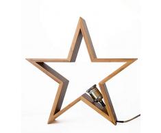Stern Lampe Bambus Holz Tischleuchte Hängeleuchte Dekoleuchte Ø44cm E27 / 605470
