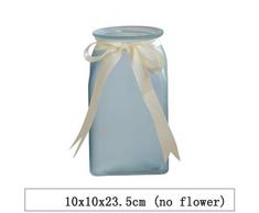 VHJ Vase aus Milchglas, Blumenvase für Zuhause, Raumdekoration, Blumenvase für Hochzeiten Himmelblau L