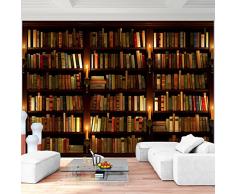Fototapete Bibliothek Vlies Wand Tapete Wohnzimmer Schlafzimmer Büro Flur Dekoration Wandbilder XXL Moderne Wanddeko - 100% MADE IN GERMANY - Bücher Braun Runa Tapeten 9058010a