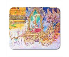 Mauspads Abstrakte bunte Fresko thailändische Wandbilder, die antike antike Asien-Mauspad für Notizbücher, Desktop-Computer-Matten Büromaterial malen