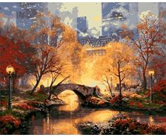 INART2 Malen nach Anzahl Kits für Erwachsene Kinder DIY Digitales Ölgemälde Manhattan Stone Bridge Art Craft Paint Artwork Wandkunst 40X50cm ungerahmt
