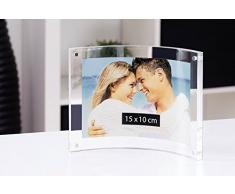 Wedo 601516 Acryl Fotorahmen (Cristallic, mit Magnetverschluss, Querformat gebogen) glasklar