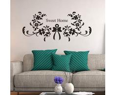 LSDAEER Wandtattoo Selbstklebend Modern Diy Vinyl Elegante Blume Reben Kranz Wandaufkleber Schlafzimmer Wandaufkleber Abnehmbare Wasserdichte Tapete 25 * 57 Cm