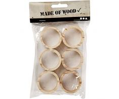 Serviettenringe, D: 35 mm, B: 20 mm, Kiefernholz, 6Stck.