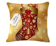 Nunubee Weihnachten Baumwolle Leinen Dekorative Kissenbezüge Kissenbezug Kissenhülle, Weihnachtsstrümpfe