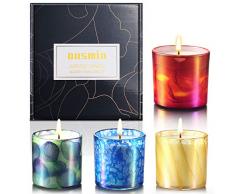 Duftkerze Set, OUSMIN 4 Stück Duftkerze Zitrone, Rose, Flieder und Ozean Duftkerzen Set mit Angenehmer Duft Schön Kerzen für Aromatherapie Geschenkset für Frauen, Hochzeiten und Weihnachten