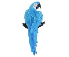 F Fityle Künstliche Papagei Figur Gartenfigur Dekofigur Zoo Tier Statuen Skulptur Rasen Yard Art Garden Decoration - Blau