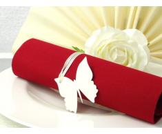 10x Tischkarten Hochzeit Serviettenring creme - Tischkarten, Platzkarten, Namenskarten, Platzkartenhalter