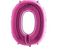 Trendario Folienballon Zahl 0 (Rosa) - XXL Riesenzahl 100cm Ballon - Helium Luftballons für Geburtstag, Partydeko, Hochzeit (Zahl 0, Silber)