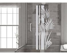 GRAZDesign 980047_40 Fenstertattoo Wellness/Banner mit Palmen-Blätter | Fensterfolie fürs Badezimmer - Glastattoo für Dusche (93x40cm)