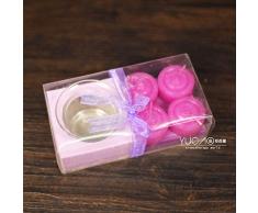 SEHBDY Kerzenhalter Duftkerzenglas Kerzenhalter Welle Kerzenlicht Abendessen Kerzenhalter Tasse Kerzenhalter + Duftlose Rosenkerze 4