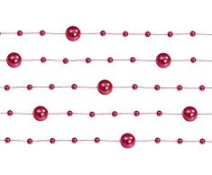 6,5 m Perlengirlanden Rot - Perlengirlande Dekoschnur Perlenkette