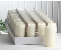 Sparpack: 24x Stumpenkerze 10 x 5 cm Ø, elfenbein