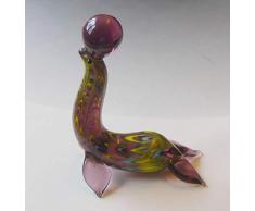 Robbe aus Glas Glastier Glastiere Glasfigur Robbe Ball Lauscha Handmade