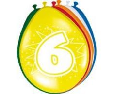 Folat Ballon bunt Luftballons Zahl 6 Geburtstag 8 St. Deko Ballons Party