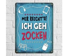 trendaffe - Metallschild mit Spruch: Mir reichts! Ich GEH zocken