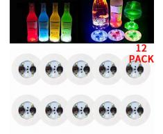 LED-Aufkleber-Untersetzer, Lichter für Wein Likör, Flasche, transparentes Glas, für Halloween-Party, Hochzeit, Bar, Party-Dekoration (7 Stück) mehrfarbig
