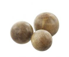 FRANK FLECHTWAREN Deko-Kugel Mangoholz im 3er Set