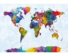 Watercolor World Map XXL-Poster (140x 100cm) von Michael Tompsett