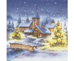 20 Servietten Christmas Village – Weihnachtsdorf im Winter/Weihnachten/Landschaft/Winterlandschaft 33x33cm