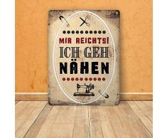 trendaffe Mir reichts, ich GEH Nähen! Blechschild in 15x20 cm - Mir reichts! Ich GEH Nähen! Metallschild Dekoschild
