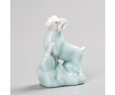 shovv Dekoartikel Ornamente 12 Tierkreis-Deko-Keramikpferd, Ratte, Kaninchen, Drache, Schlange, AFFE, Huhn, Schwein, Glück, Feng Shui, Kunsthandwerk, Ornamente