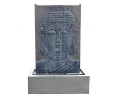 Köhko® Wasserspiel Buddha Höhe ca. 150 cm mit LED-Beleuchtung Wasserwand für Garten, die Terrasse und Wohnzimmer