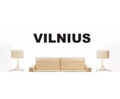 Wandtattoo w1100 Mehrfarbige Wandschrift mit Sehenswürdigkeiten und Stadtnamen - Aufkleber - Dekoration - Stadt Vilnius 240x39