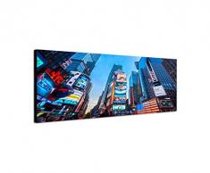 Panoramabild auf Leinwand und Keilrahmen 150x50cm New York Times Square Broadway Reklamen