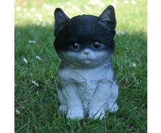 Katze Kater Katzen Mieze Tier Tierfigur Dekofigur Weiß Schwarz