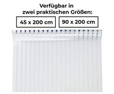 1PLUS Fensterfolie Streifen Milchglasfolie, SELBSTKLEBEND, statisch haftend, Sichtschutzfolie Blickschutzfolie für Fenster, Tür, Glas-Trennwand für Küche, Bad und Büro (90 x 200 cm, gestreift)
