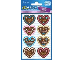 Avery Zweckform 55142 Deko Sticker (Lebkuchenherz) 8 Aufkleber