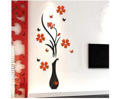 Zhaoyangeng Pflanzenvase Blumenbaumschmetterling 3D Diy Wandaufkleber Aufkleber Wohnkultur Tapeten Wohnzimmer Küche Schlafzimmer Dekorationen