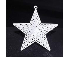 SDGSS Weihnachtsplastik Hohle Fünfzackige Sternfenster Hängende Dekorationssterne@Weiß Dekoration